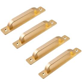 Gd1998 Coshar 4 Pack 5 Inch Brushed Gold Cabinet Drawer Pulls Aluminium Alloy Square Handle