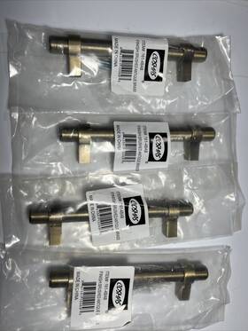 161-4bab Cosmas Cabinet Hardware Brushed Antique Brass Euro Bar Pull 4 Pack