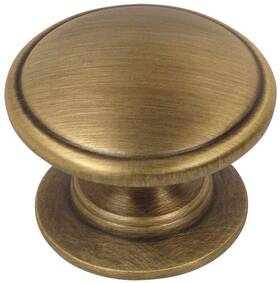 4702bab Cosmas 10 Pack Brushed Antique Brass Cabinet Hardware Round Knob - 1-1/4 Inch Di