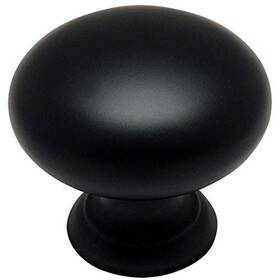4950fb Cosmas 25 Pack Flat Black Cabinet Hardware Round Mushroom Knob - 1-1/4 Inch Diameter