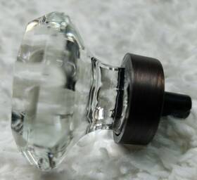 5268orb-c Cosmas Oil Rubbed Bronze And Clear Glass Cabinet Knob X 4