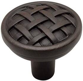 7065orb Cosmas 10 Pack Oil Rubbed Bronze Braided Cabinet Hardware Round Knob 1-3/8