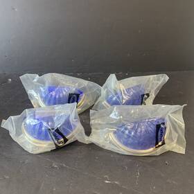 Cosmas 843561106480 Satin Nickel With Blue Glass Cabinet Cup Pull Lot Of 4