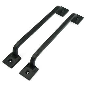 Craftsman Road 850008297236 Black Cast Iron Pull Handles 9 Inch Squared Base Set Of 2 - Cabinet Door H