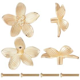 Find-cn0001-61-us21 Creatcabin 6 Sets Gold Flower Drawer Knobs Cabinet Dresser Alloy Pull