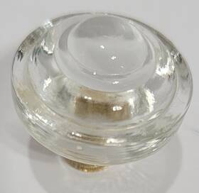 2567460 Crystal Clear Vtg Glass Bullseye Cabinet Drawer Pullbknobs 1-3/8 Inch Round Lot Of 8