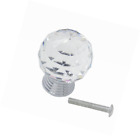 Crystal10-12 Tecrio Diameter Clear Crystal Glass Cabinet Knob Chrome 710874537136
