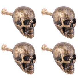 Cucumis 768563000478 Skull Knobs 4 Pcs Zinc Alloy Heavy Drawer Handle Cabinet Hardware Kitchen Cab