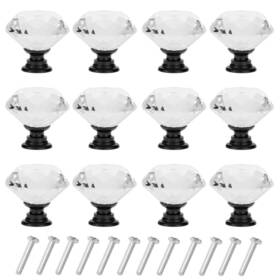 D-buy 706597760913 12 Pack 30 Mm Drawer Pulls Dresser Knobs Handles Crystal