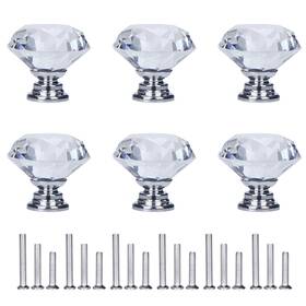 D-buy 730869379183 6 Pack Drawer Pulls Dresser Knobs Handles Crystal Draw