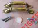 D326991 A Pair Of Heavy Vintage 5 1 4 Long Brass Or Plated Cabinet Drawer Pulls