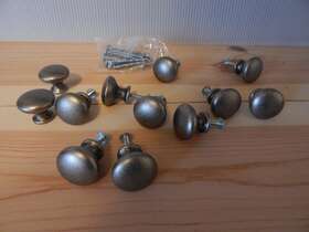 Dasa 025093531309 Drawer Knob Pull Solid Cabinet Brushed Weathered Nickel Round Mushroom Pulls 1 Inch
