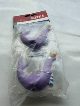Dayton Hudson 647242610033 2pc Circus Seals Cabinet Drawer Pulls Purple Kids Room Decor New