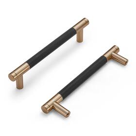 Ah0002-96-cbb Dazzleeta 10 Pack Cabinet Handles Champagne Bronze And Black 3 3/4 Inch Brass
