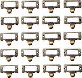 Ty15123948 Dd-life 20pcs Antique Iron Label Frame Card Holder Cup Pull Handle Drawer Box Case Cabin