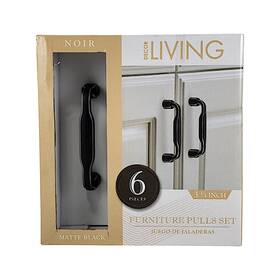 Decor Living 192598612212 Furniture Pulls Set Noir 6-pieces Color Matte Black