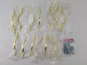 433-pb Decorite Lot Of 15 - Cabinet / Drawer Pull Handle 5 Inch With 3 Ctc Polished Brass Finish