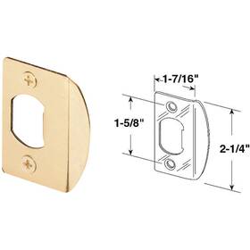 E-2232 Defender Security Brass 1-3/4 Inch Lip Strike Plate E 2232 Pack Of 5 Prime-line