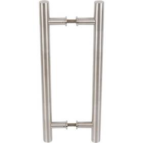 Delaney Hardware 694036461005 15-3/4 Inch Brushed Steel Barn Door Double Sided Round Pull Handle
