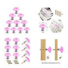 Dhyccknob11 Dxhycc Flat Round Crystal Glass Cabinet Knobs Cupboard Drawer Pull