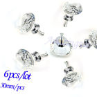6pcsx30 Diamond 6pcsx30mm Crystal Cupboard Knob Pull Cabinet Shape Handle Drawer Glass
