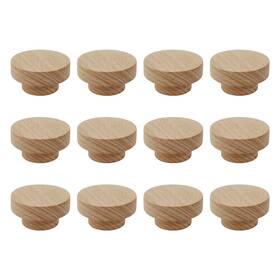 Dt0304 Dnyta 12pcs 2 Inch 1 Wooden Single Hole Knobs Round Small Beech Handles For Furniture