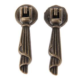 0013502rk Dophee 2pcs Antique Bronze Metal Decorative Drop Handle Cabinet Pulls 0.75 Inch X2.36