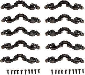 Dophee 445049978935 10 Pack Vintage Decorative Flower Pulls Handles For Wooden Jewelry Box D
