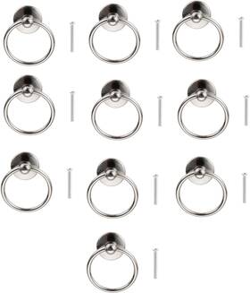 Sz070280016404rk-4-u10 Dophee 10pcs Cabinet Ring Pulls Handles Vintage Drawer Knobs For Silver