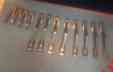 K8430 Dresser Drawer Pull 4 Brass Lot 5.5" 8 Cabinet Sm Handle Vintage Keeler