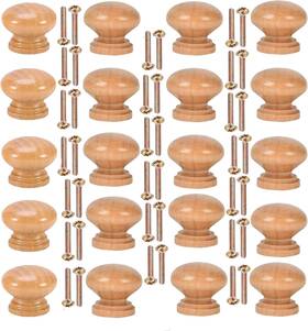 Dudua 313103348352 20pcs Round Wooden Drawer Cabinet Knobs Furniture Pulls For Dresser Drawers Wood