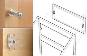 E.h.c 744759750839 Sink Tip-out Snap In False Drawer Front Clips Full Set 2 Dowels And
