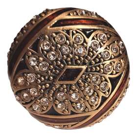 8145 Edgar Berebi 1-3/8 Inch Fairfax Cabinet Knob Swarovski Crystal/museum Gold Plat