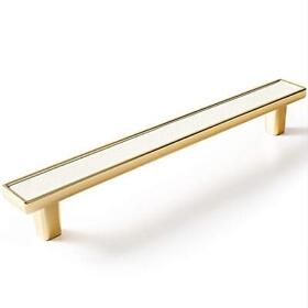 Elegant Gold Cowhide Zinc Alloy Cabinet Handles 5.04 128mm Hole Center Moder