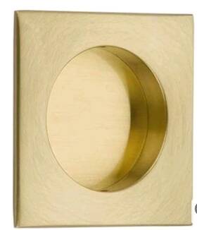 2213us4 Emtek Square 2-1/2 Inch Flush Door Pull Satin Brass