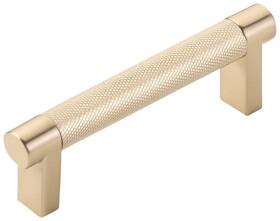 84052.recus4.knus4 Emtek 84052.rec.kn Knurled 3-1/2 Inch Center To Bar Cabinet - Satin Brass /