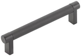 84054.recus19.knus19 Emtek 84054.rec.kn Knurled 5 Inch Center To Bar Cabinet Pull - Flat Black /