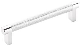 84054.recus26.knus26 Emtek 84054.rec.kn Knurled 5 Inch Center To Bar Cabinet Pull - Polished