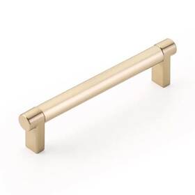 Emtek 84054.recus4.smus4 Select Cabinet Pull 5 Inch C-c Rectangular Stem Smooth Bar Satin Brass