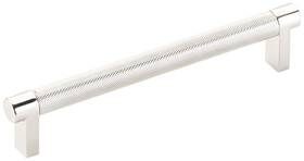 84055.recus14.knus14 Emtek 84055.rec.kn Knurled 6 Inch Center To Bar Cabinet Pull - Polished