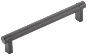 84055.recus19.smus19 Emtek 84055.rec.sm Smooth 6 Inch Center To Bar Cabinet Pull - Flat Black /