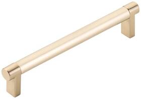 84055.recus4.smus4 Emtek 84055.rec.sm Smooth 6 Inch Center To Bar Cabinet Pull - Satin Brass /