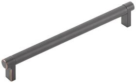 84056.recus10b.knus10b Emtek 84056.rec.kn Knurled 8 Inch Center To Bar Cabinet Pull - Oil Rubbed