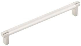 84056.recus15.knus15 Emtek 84056.rec.kn Knurled 8 Inch Center To Bar Cabinet Pull - Satin Nickel /