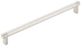 84057.recus15.knus15 Emtek 84057.rec.kn Knurled 10 Inch Center To Bar Cabinet Pull - Satin Nickel