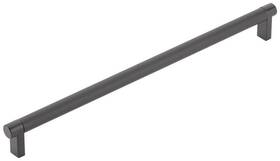 84058.recus19.knus19 Emtek 84058.rec.kn Knurled 12 Inch Center To Bar Cabinet Pull - Flat Black /