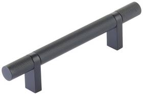 84153.rcbus19.knus19 Emtek 84153.rcb.kn Knurled 4 Inch Center To Bar Cabinet Pull - Flat Black /