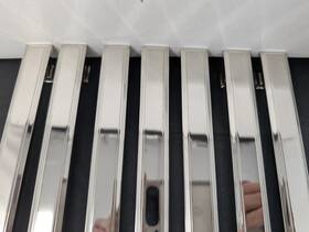 Emtek 86303us4 86303us14 Geometric Rectangular 10 Inch Center Bar Polished Chrome Set Of 7