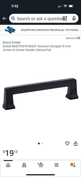 86427us19 Emtek 4.emtek Alexander 8 Inch Cabinet Pulls Flat Black