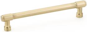 86689us4 Emtek Jasper 6 Inch Center To Bar Cabinet Pull Satin Brass